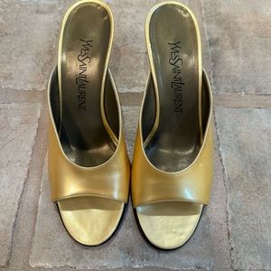 YSL St Laurent La Patent Stiletto Mule